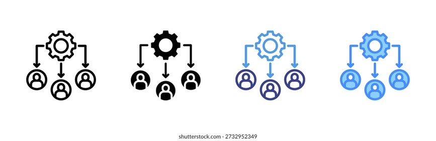 Conjunto de Ícones de Múltiplos Estilos de Alocação de Recursos 