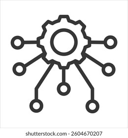 Resource Allocation Outline Icon Vector Illustration