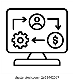 Resource Allocation Outline Icon Vector Illustration