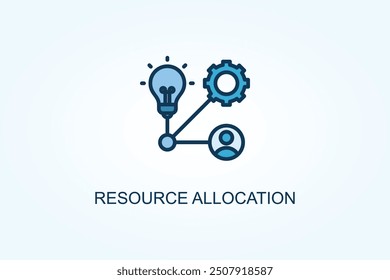 Vector de asignación de recursos o ilustración de símbolo de logotipo