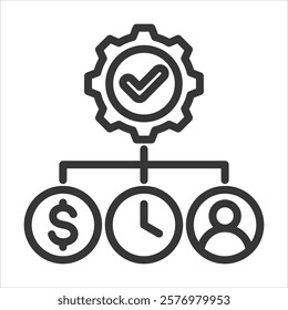 Resource Availability Outline Icon Vector Illustration