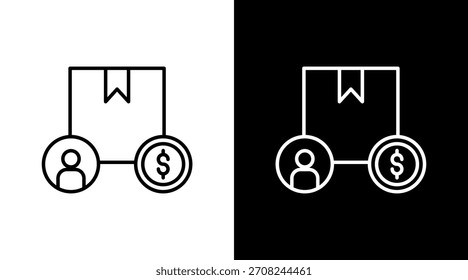 Resource Box Outline White Icon Set Design