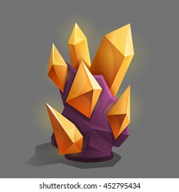 Resource Cartoon crystal for games. Vector illustration.