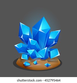 Resource Cartoon Crystal For Games. Vector Illustration.