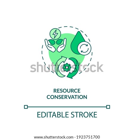 Resource conservation concept icon. Organic waste reduction benefit idea thin line illustration. Natural environment preservation. Vector isolated outline RGB color drawing. Editable stroke