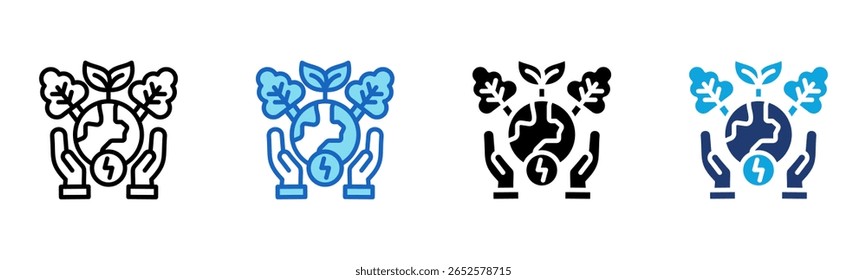 Icono de conservación de recursos Ilustración vectorial de estilos múltiples