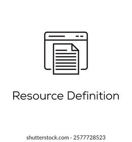 Resource Definition Icon – Representing Digital Asset Management and Resource Allocation