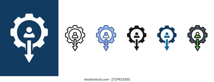 Icono de Descarga de recursos establece estilo múltiple
