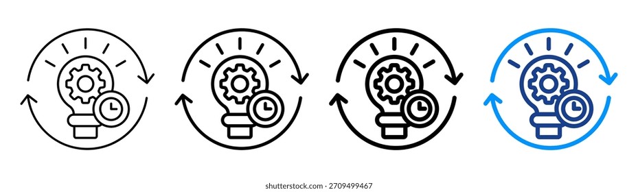 Conjunto de Colecciones de contorno diferente de icono de eficiencia de recursos