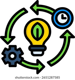 Ressourceneffizienz-Symbol: Lineare Farbvektorgrafik