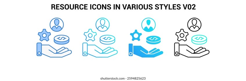 Resource icon Blue, Dualline, Gradient, Gradient fill style.