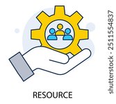 Resource icon with editable stroke. Resource management, resource allocation, resource planning