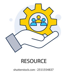 Icono de recurso con trazo editable. Gestión de recursos, asignación de recursos, planificación de recursos