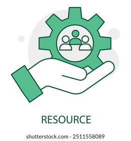 Icono de recurso con trazo editable. Gestión de recursos, asignación de recursos, planificación de recursos