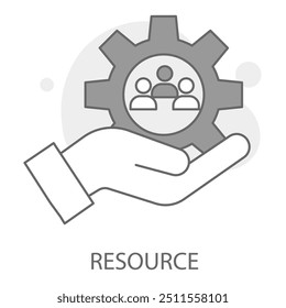 Icono de recurso con trazo editable. Gestión de recursos, asignación de recursos, planificación de recursos