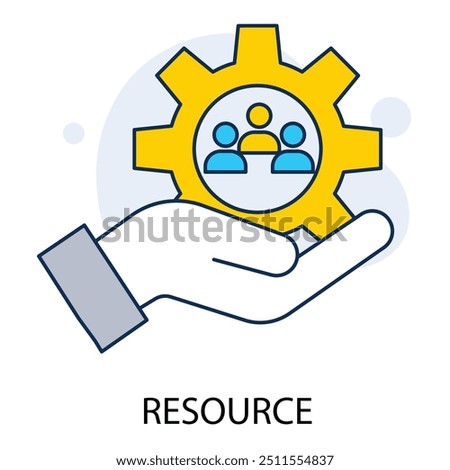 Resource icon with editable stroke. Resource management, resource allocation, resource planning