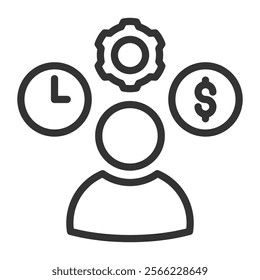 Resource Icon Lineal Style Vector Illustration