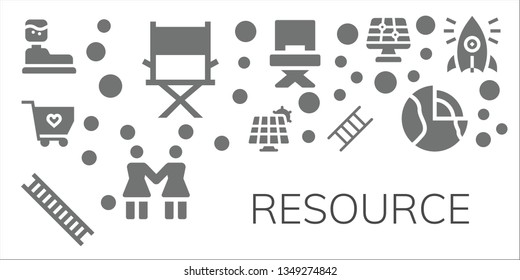 resource icon set. 11 filled resource icons.  Simple modern icons about  - Water tank, Director, Solidarity, Solar panel, Ladder, Geothermal, Initiative