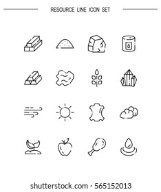 Resource icon. Single high quality outline symbol for web design or mobile app. Thin line sign for design logo. Black outline pictogram on white background