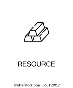 Resource icon. Single high quality outline symbol for web design or mobile app. Thin line sign for design logo. Black outline pictogram on white background
