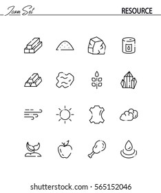 Resource icon. Single high quality outline symbol for web design or mobile app. Thin line sign for design logo. Black outline pictogram on white background