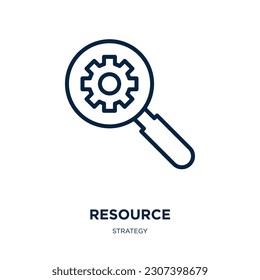 resource icon from strategy collection. Thin linear resource, business, people outline icon isolated on white background. Line vector resource sign, symbol for web and mobile