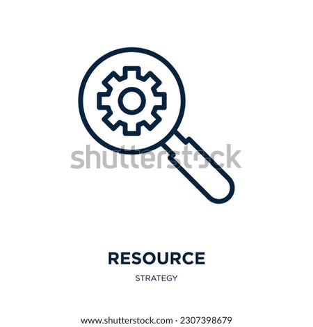 resource icon from strategy collection. Thin linear resource, business, people outline icon isolated on white background. Line vector resource sign, symbol for web and mobile