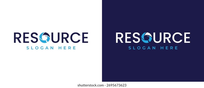 Logotipo exclusivo da marca de palavras da letra de recurso com modelo de design de vetor de lupa. Ilustração vetorial