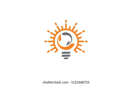 resource light bulbs and sun logo vector icon