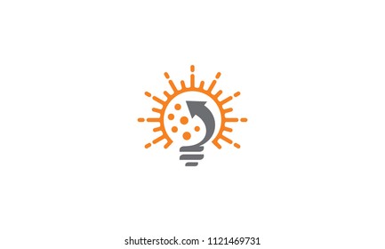 resource light bulbs and sun logo vector icon