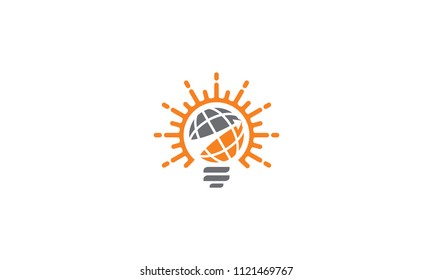 resource light bulbs and sun logo vector icon