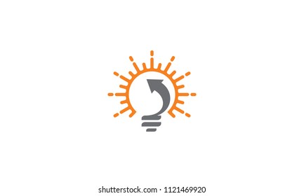 resource light bulbs and sun logo vector icon