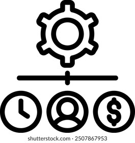 Vector de ilustración de icono de línea de recursos