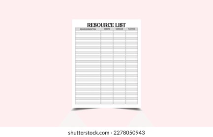 Resource List kdp interior Resource List