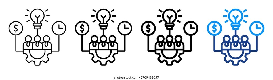 Resource Management Icon Different Outline Collection Set