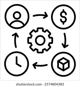 Resource Management Icon Element For Design