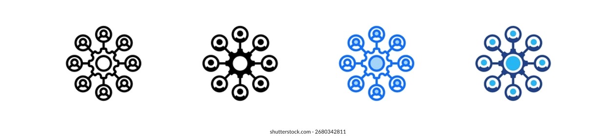 Conjunto de iconos de administración de recursos Colección de estilos múltiples