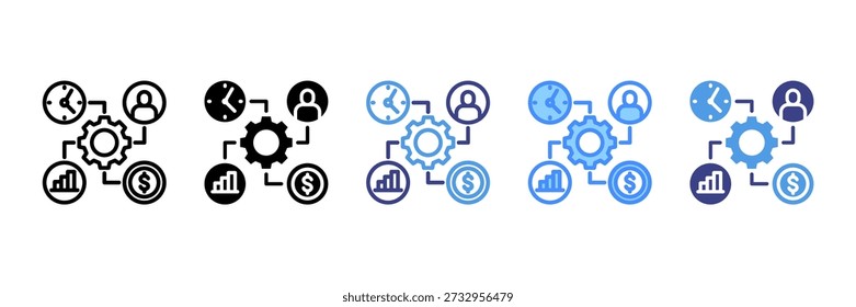 Conjunto de Ícones de Vários Estilos do Resource Management