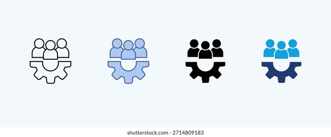Vector de ilustración de varios iconos de administración de recursos