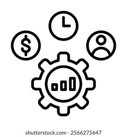 Resource Optimization icon line vector illustration