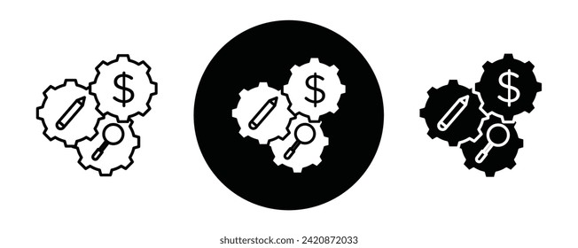 Resource outline icon collection or set. Resource Thin vector line art