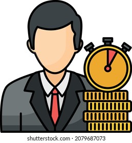 Concepto de tasa de pago de recursos, función independiente de remuneración o de vectores de salarios Diseño de iconos de color, símbolo de desarrollo de software y web sobre fondo blanco, ilustración de material de programación informática y codificación