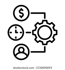 Resource Planning Icon Line Design Vector Illustration