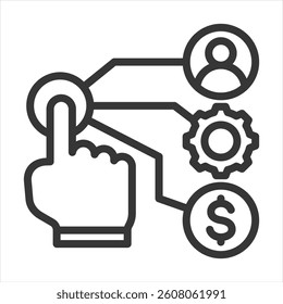 Resource Planning Outline Icon Vector Illustration