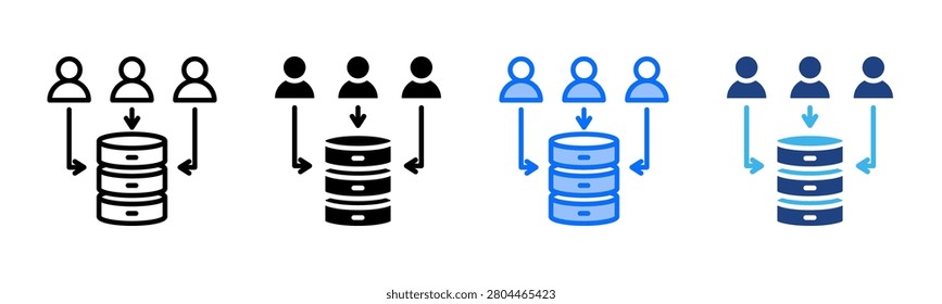 Resource Pooling icon set multiple style collection