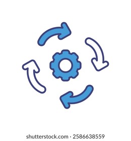 Resource Recovery in Circular Systems vector stock icon