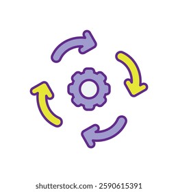 Resource Recovery in Circular Systems vector stock icon