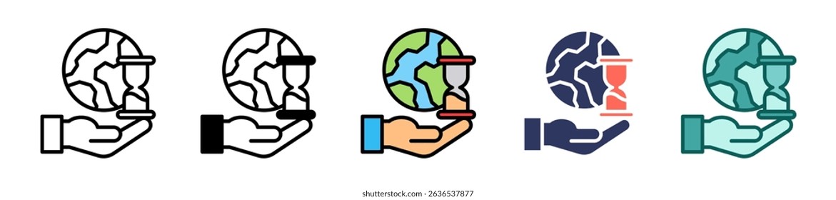 Resource Scarcity Icon Multiple Vector Illustration