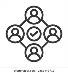 Resource Sharing Outline Icon Vector Illustration