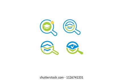 resource student graduation caps logo icon vector